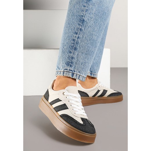 Czarno-Beżowe Sneakersy na Kauczukowej Podeszwie Ardislo ze sklepu born2be.pl w kategorii Buty sportowe damskie - zdjęcie 178641577