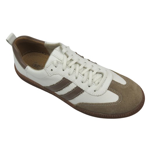 Skórzane sneakersy damskie na platformie - Best-But 1403, biało-beżowe Best-but 39 ulubioneobuwie