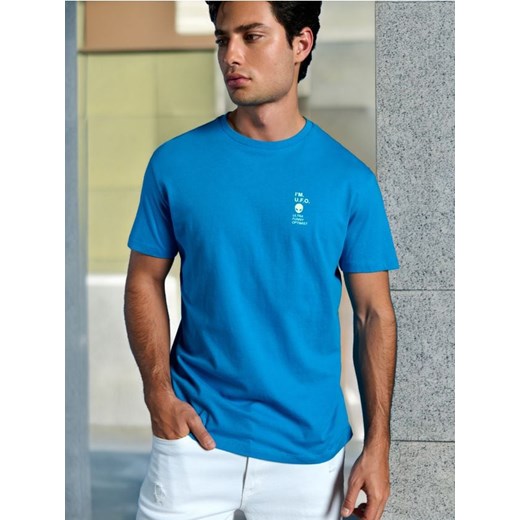 Sinsay - Koszulka - turkusowy ze sklepu Sinsay w kategorii T-shirty męskie - zdjęcie 178643869