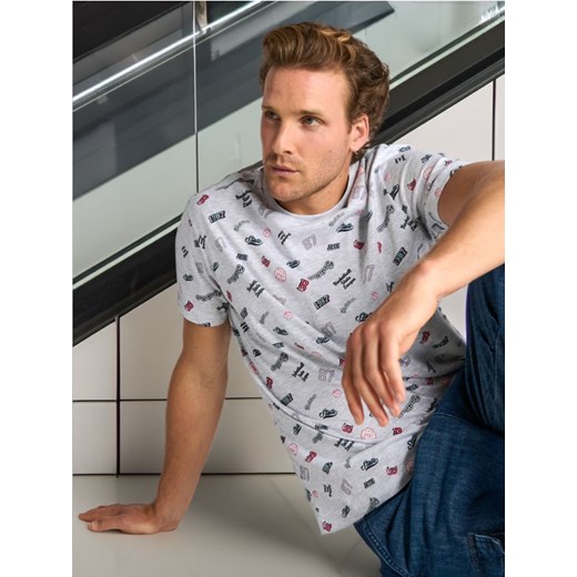 Sinsay - Koszulka - szary ze sklepu Sinsay w kategorii T-shirty męskie - zdjęcie 178643876