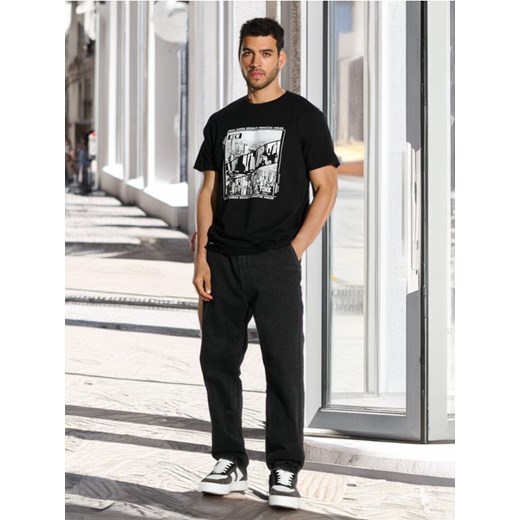 Sinsay - Koszulka z nadrukiem - czarny ze sklepu Sinsay w kategorii T-shirty męskie - zdjęcie 178643879