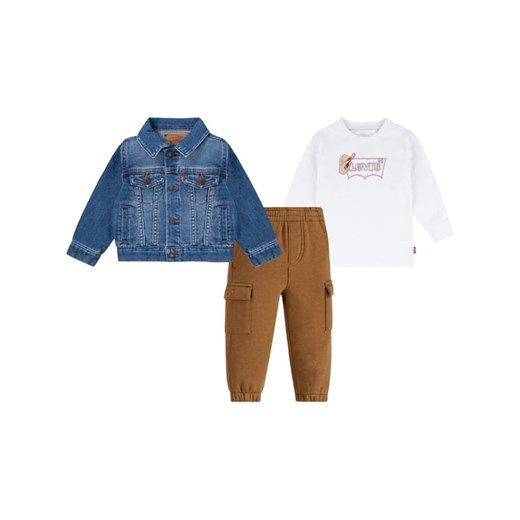 Levi&apos;s Kids 3-częściowy zestaw w kolorze niebiesko-jasnobrązowo-białym ze sklepu Limango Polska w kategorii Odzież dla niemowląt - zdjęcie 178645807