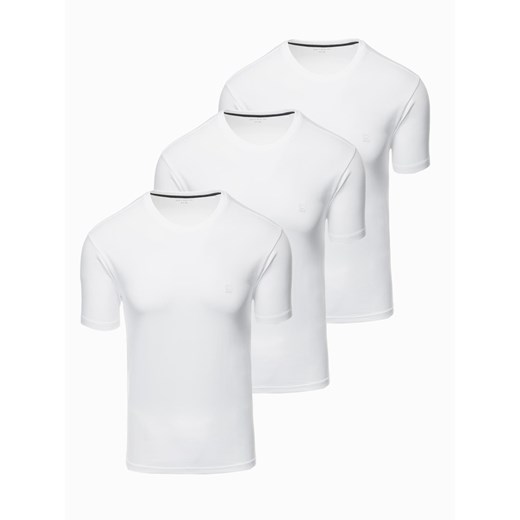Zestaw męskich t-shirtów z okrągłym dekoltem – biały V1 Z102 ze sklepu ombre w kategorii T-shirty męskie - zdjęcie 178647509