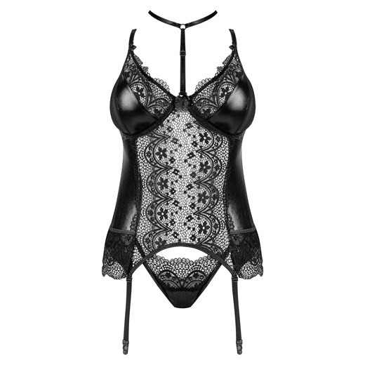 Komplet damski gorset i stringi Noir Fantasy, Kolor czarny, Rozmiar S/M, Beauty Night ze sklepu Intymna w kategorii Komplety bielizny damskiej - zdjęcie 178649069