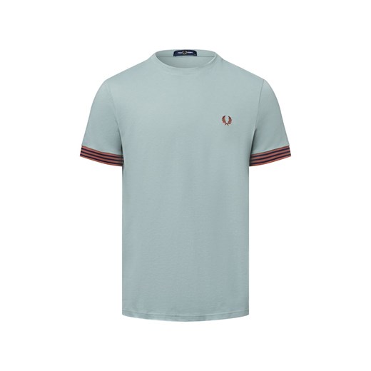 Fred Perry Koszulka męska Mężczyźni Bawełna seledynowy jednolity ze sklepu vangraaf w kategorii T-shirty męskie - zdjęcie 178651388