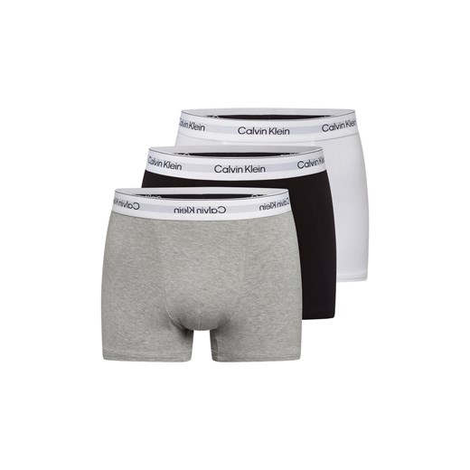 Calvin Klein Męskie kąpielówki w 3-paku Mężczyźni Bawełna jasny szary jednolity ze sklepu vangraaf w kategorii Majtki męskie - zdjęcie 178651408