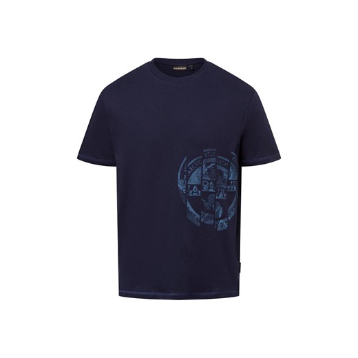 Napapijri Koszulka męska - S-Vanni Mężczyźni Bawełna granatowy jednolity ze sklepu vangraaf w kategorii T-shirty męskie - zdjęcie 178651437