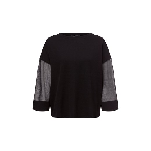 comma Sweter damski z dzianiny Kobiety Bawełna czarny jednolity ze sklepu vangraaf w kategorii Swetry damskie - zdjęcie 178651468