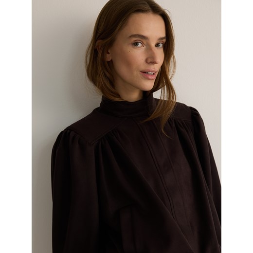 Reserved - Kurtka ze stójką - ciemnobrązowy Reserved M Reserved