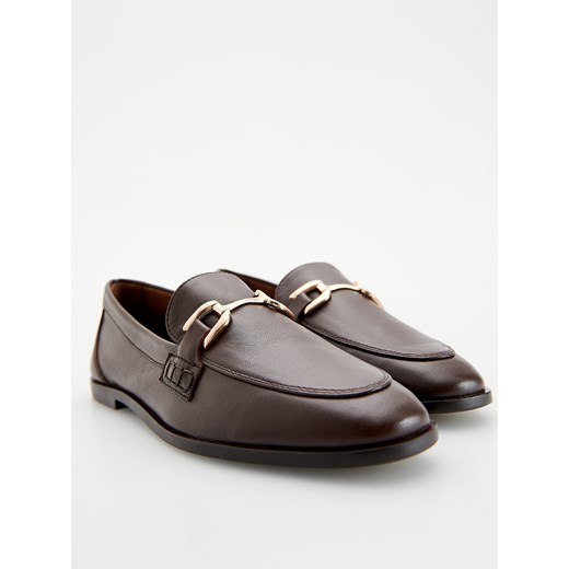 Reserved - Skórzane loafersy - mahoniowy Reserved 36 Reserved