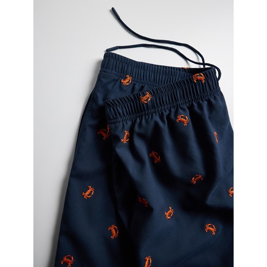 Reserved - Wzorzyste szorty plażowe - granatowy Reserved XL Reserved