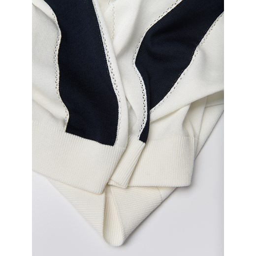 Reserved - Sweter polo w paski - biały Reserved M Reserved