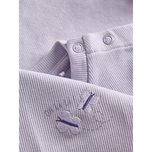 Reserved - Bawełniany T-shirt z haftem - lawendowy Reserved 86 (12-18 m.) Reserved