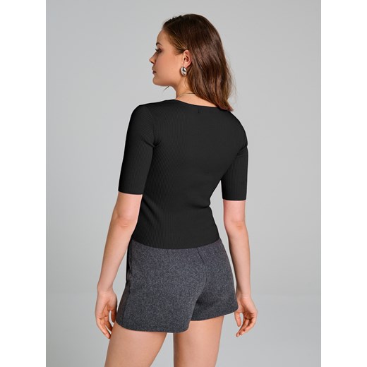 Sinsay - Bluzka z wiskozą - czarny Sinsay XL Sinsay