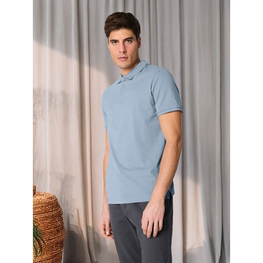 Sinsay - Koszulka polo - błękitny Sinsay S Sinsay