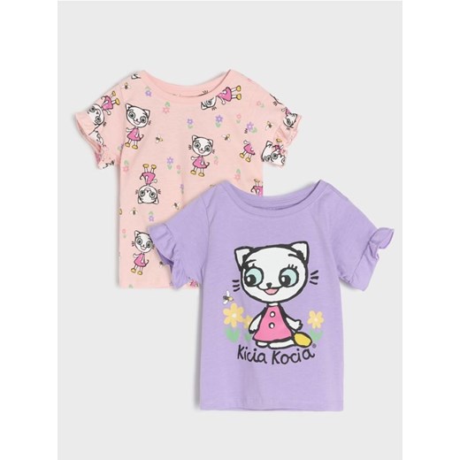 Sinsay - Koszulka Kicia Kocia 2 pack - fioletowy ze sklepu Sinsay w kategorii Kaftaniki i bluzki - zdjęcie 178654405