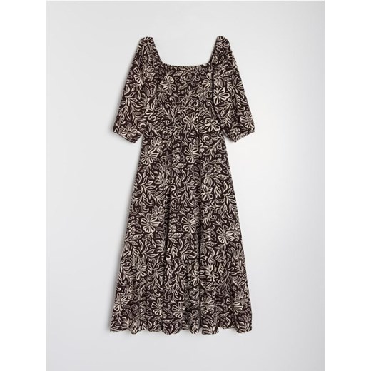 Sinsay - Sukienka midi w roślinny wzór - wielobarwny Sinsay L Sinsay