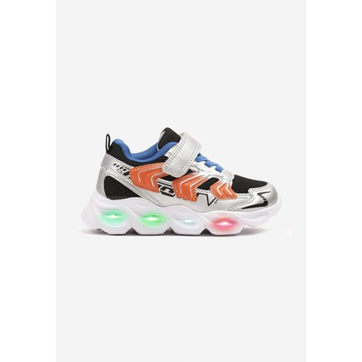 Szaro-Czarne Buty Sportowe Sneakersy Ozdobione Lampkami LED Sollevi ze sklepu born2be.pl w kategorii Buty sportowe dziecięce - zdjęcie 178657065