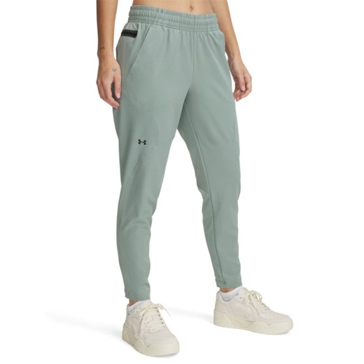 Damskie spodnie treningowe Under Armour UA Unstoppable Hybrid - zielone ze sklepu Sportstylestory.com w kategorii Spodnie damskie - zdjęcie 178657255