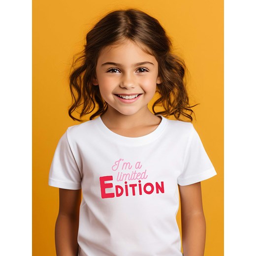WOOOP Koszulka &quot;I&apos;m a limited edition&quot; w kolorze białym ze sklepu Limango Polska w kategorii Bluzki dziewczęce - zdjęcie 178657468