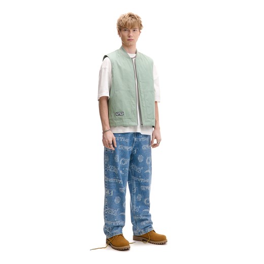 Cropp - Bawełniana miętowa kamizelka - zielony Cropp XL Cropp