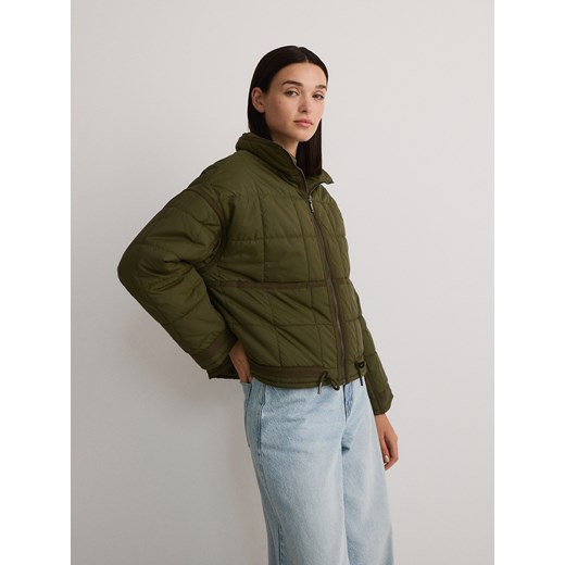 Reserved - Pikowana kurtka - oliwkowy ze sklepu Reserved w kategorii Kurtki damskie - zdjęcie 178658558