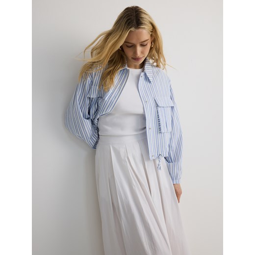 Reserved - Bawełniana spódnica z zakładkami - biały Reserved M Reserved