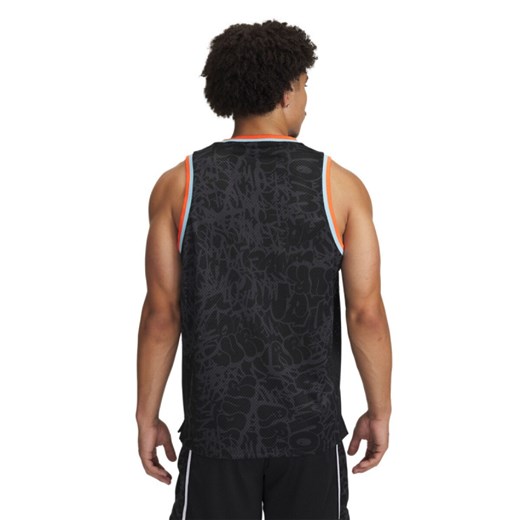Męski top do koszykówki Under Armour Zone Pro Mesh Tank Printed - czarny ze sklepu Sportstylestory.com w kategorii T-shirty męskie - zdjęcie 178661468