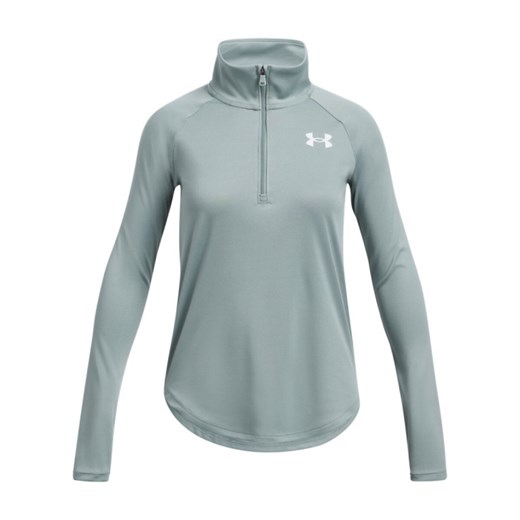 Dziewczęca bluza treningowa nierozpinana bez kaptura Under Armour Tech Graphic 1/2 Zip - zielona ze sklepu Sportstylestory.com w kategorii Bluzy dziewczęce - zdjęcie 178661478