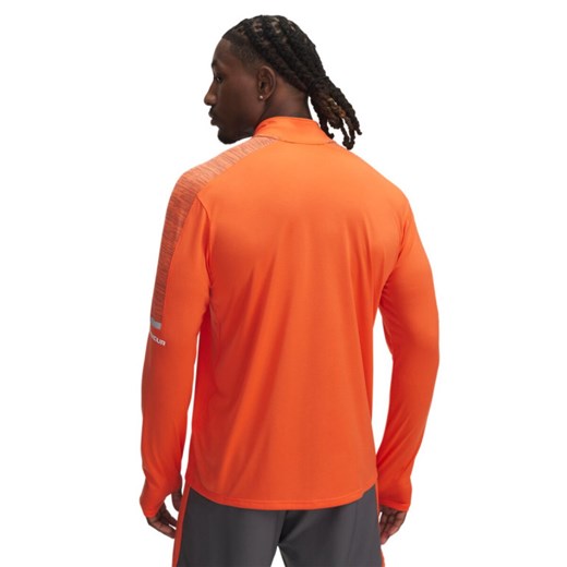 Męski longsleeve treningowy Under Armour UA Tech Utility 1/4 Zip - pomarańczowy ze sklepu Sportstylestory.com w kategorii T-shirty męskie - zdjęcie 178661505