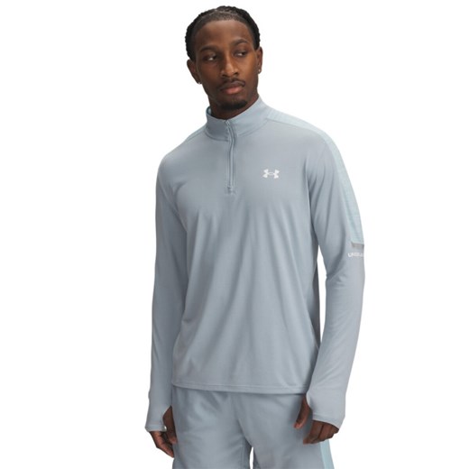 Męski longsleeve treningowy Under Armour UA Tech Utility 1/4 Zip - szarym ze sklepu Sportstylestory.com w kategorii T-shirty męskie - zdjęcie 178661508
