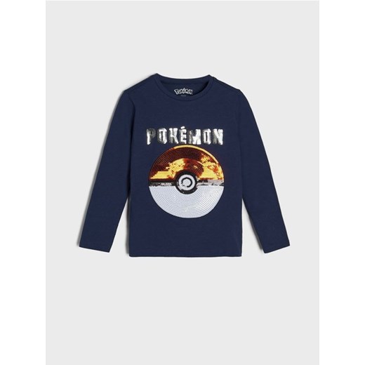 Sinsay - Koszulka z cekinami Pokémon - granatowy ze sklepu Sinsay w kategorii T-shirty chłopięce - zdjęcie 178662195