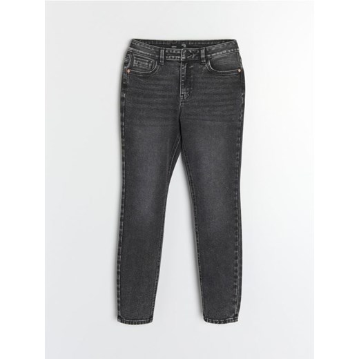 Sinsay - Jeansy skinny mid waist - szary Sinsay 40 Sinsay
