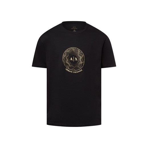 Armani Exchange Koszulka męska Mężczyźni Bawełna czarny jednolity ze sklepu vangraaf w kategorii T-shirty męskie - zdjęcie 178662285