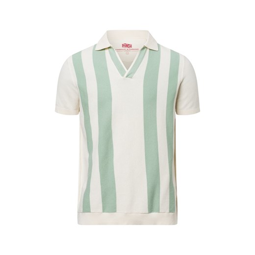 Finshley & Harding London Męska koszulka polo - Hector Mężczyźni Bawełna écru w paski ze sklepu vangraaf w kategorii T-shirty męskie - zdjęcie 178662289