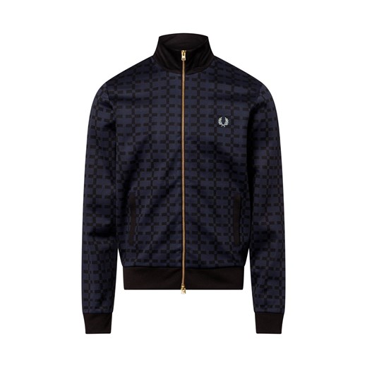 Fred Perry Bluza męska Mężczyźni Bawełna granatowy wzorzysty ze sklepu vangraaf w kategorii Bluzy męskie - zdjęcie 178662297