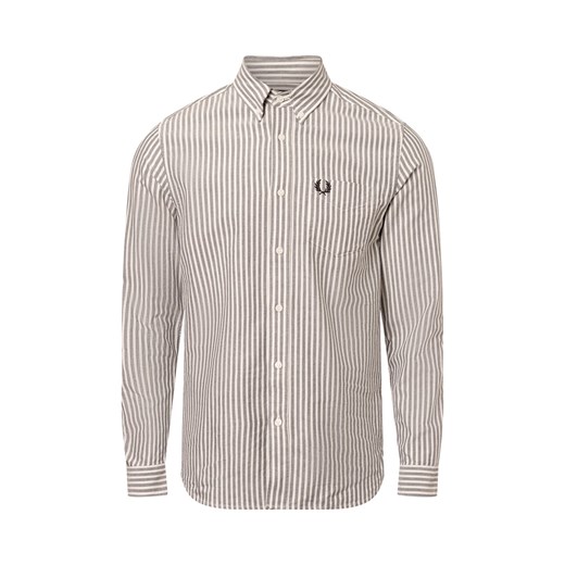 Fred Perry Męska koszula casual Mężczyźni Regular Fit Bawełna granatowy w paski ze sklepu vangraaf w kategorii Koszule męskie - zdjęcie 178662298