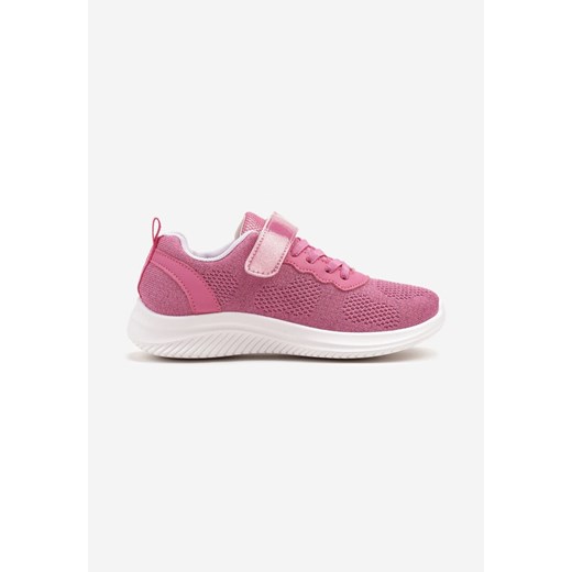 Fuksjowe Buty Sportowe Sneakersy z Siateczki z Rzepem Hirlevia ze sklepu born2be.pl w kategorii Buty sportowe dziecięce - zdjęcie 178662427