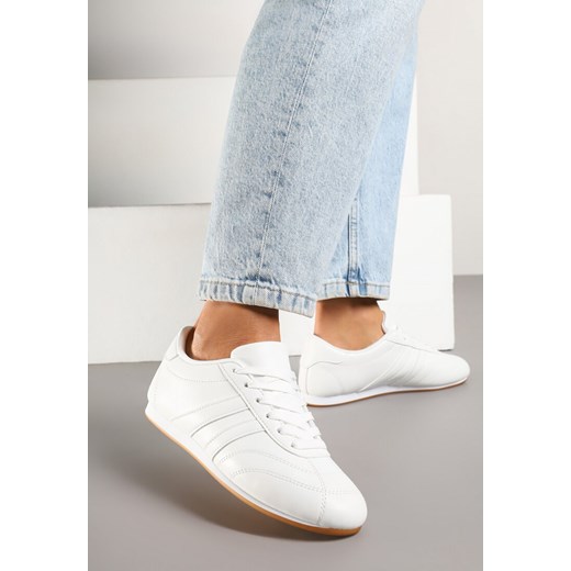 Białe Sznurowane Sneakersy w Stylu Tenisówek Liavessa ze sklepu born2be.pl w kategorii Buty sportowe damskie - zdjęcie 178662647