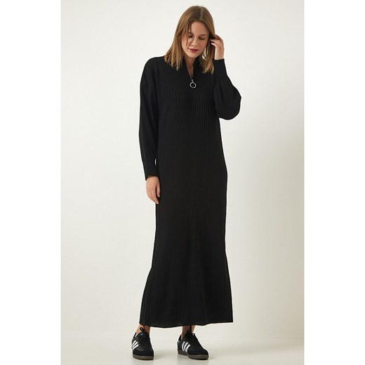 Happiness Istanbul Sukienka dzianinowa w kolorze czarnym Happiness Istanbul onesize wyprzedaż Limango Polska