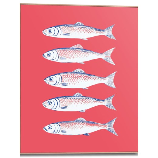 Orangewallz Druk artystyczny &quot;Sardines&quot; w ramce - 50 x 70 cm ze sklepu Limango Polska w kategorii Obrazy - zdjęcie 178665157