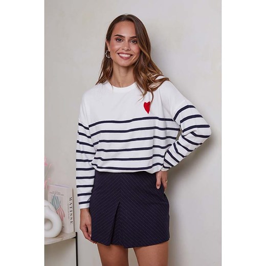 Soft Cashmere Sweter w kolorze biało-granatowym ze sklepu Limango Polska w kategorii Swetry damskie - zdjęcie 178665197