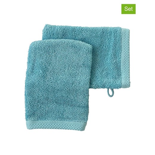 Soft by Perle de Coton Myjki (2 szt.) &quot;Epo&quot; w kolorze turkusowym ze sklepu Limango Polska w kategorii Ścierki kuchenne - zdjęcie 178665636