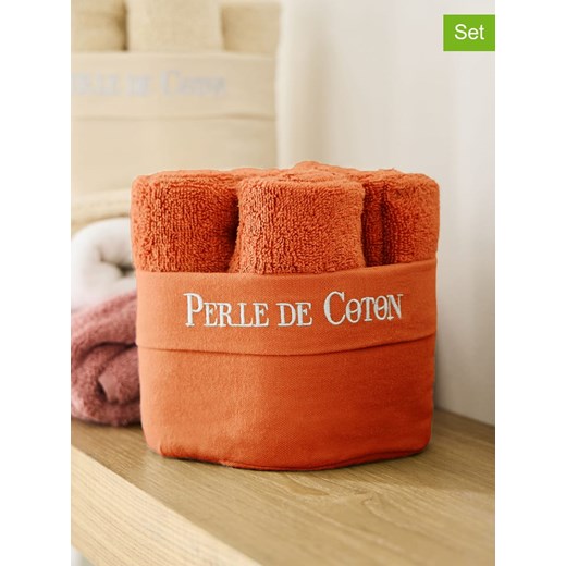 Soft by Perle de Coton Ręczniki (6 szt.) w kolorze pomarańczowym dla gości ze sklepu Limango Polska w kategorii Ręczniki - zdjęcie 178665645