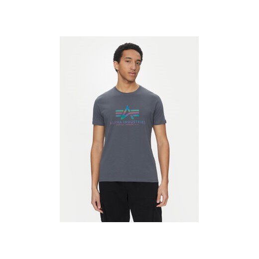 Alpha Industries T-Shirt Basic 100501 Szary Regular Fit ze sklepu MODIVO w kategorii T-shirty męskie - zdjęcie 178665896
