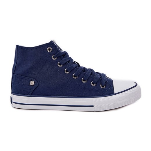 Damskie Wysokie Trampki Big Star DD274333 Granatowe niebieskie ze sklepu ButyModne.pl w kategorii Trampki damskie - zdjęcie 178667965