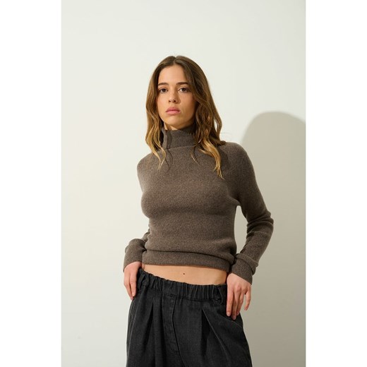 Sweter damski AUTHENTIC CASHMERE kaszmirowy jesienny z golfem