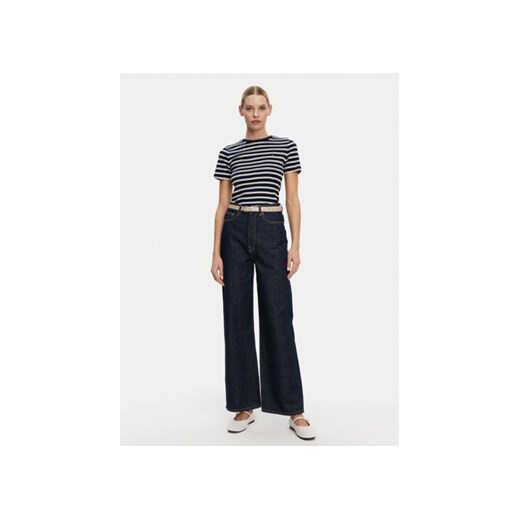 Bluzka damska wielokolorowa Tommy Hilfiger casual z krótkimi rękawami