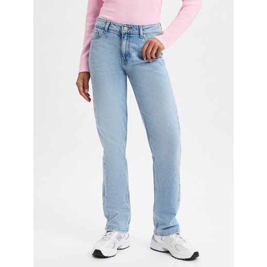 JJXX Damskie jeansy o prostym kroju -JXNice SL Straight MW Kobiety Bawełna bielony jednolity ze sklepu vangraaf w kategorii Jeansy damskie - zdjęcie 178672946