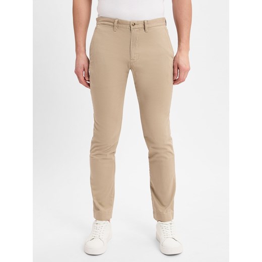 Polo Ralph Lauren Chino - Slim Stretch Mężczyźni Bawełna beżowy jednolity ze sklepu vangraaf w kategorii Spodnie męskie - zdjęcie 178672949